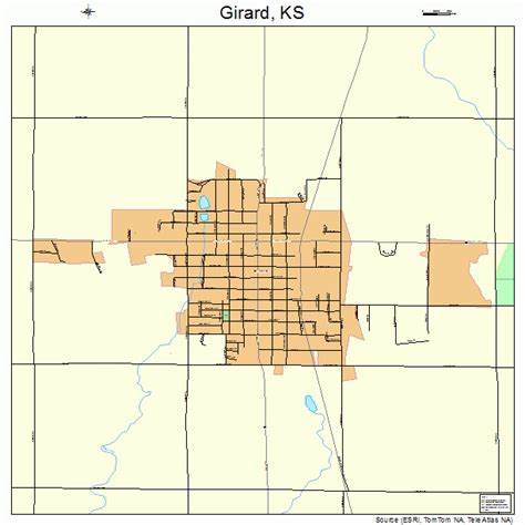 Girard Kansas Street Map 2026300