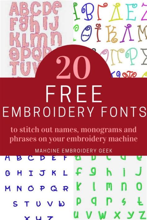 Unleash Creativity: 40+ Free Embroidery Fonts for Your Machine!