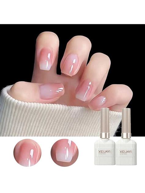 Kit De Gel Para Unhas De Esmalte Nude Jelly Ice Transparente Uv Led Conjunto De Esmalte De