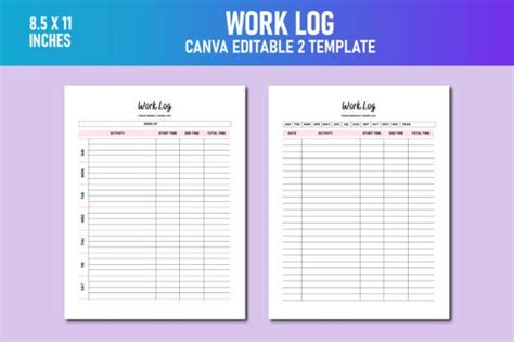 Work Log Canva Kdp Interiors Graphic By Lavlu Creative Zone Creative