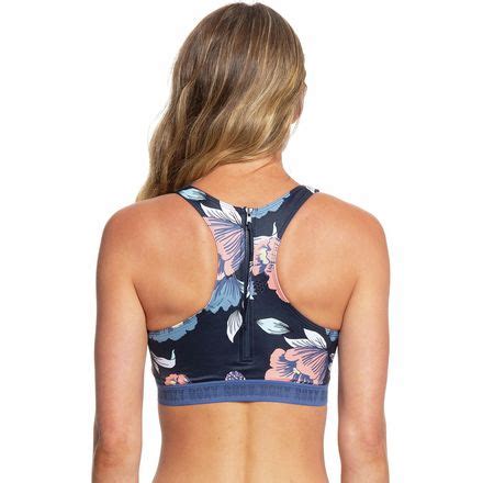 Roxy Fitness Crop Top Bikini Top Women S Clothing