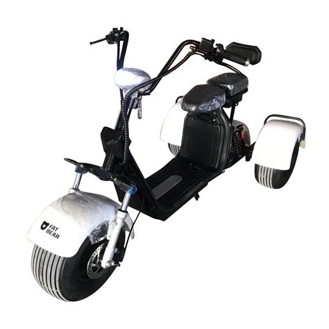 Fat Grizzly Fat Tires 3 Wheel Electric Trike Scooter Moped Harley E Bi Fatbear Scooters