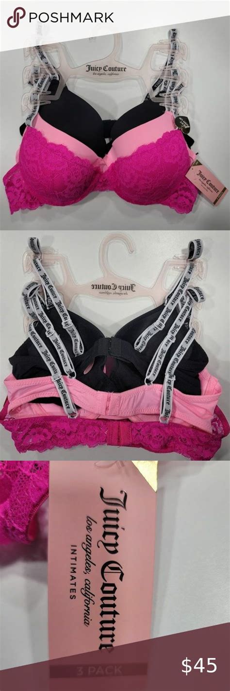 Juicy Couture Push Up Bra 3 Pack Bundle 36C