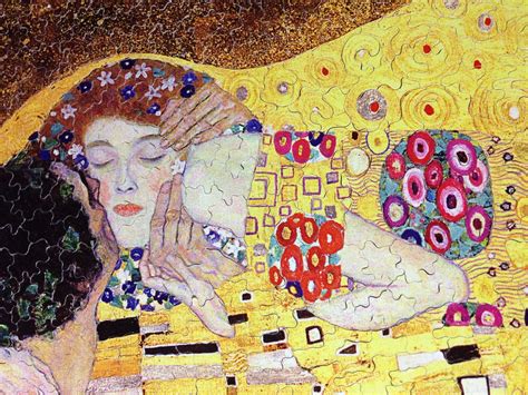 Piece Puzzle Gustav Klimt The Kiss X Wallpaper Teahub Io