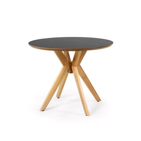 Conjunto Mesa De Jantar Redonda Marci Premium Preta 100cm 4 Cadeiras Allegra Nude