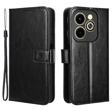 Etui z klapką do Infinix Hot i Crazy Horse Wallet czarne sklep XGSM pl