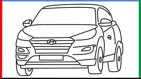 How To Draw Hyundai Tucson From Front Step By Step For Beginners YouTube