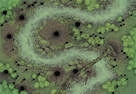 Jungle Stream 2 Minute Tabletop Fantasy Map Dungeon Maps Pathfinder Maps