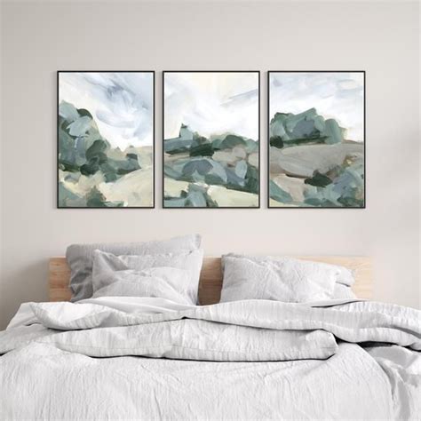 Muted Landscape Painting Set Of 3 Art Prints Or Canvases Wall