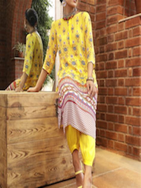 Buy Sangria Women Yellow Ethnic Motifs Printed Kurta With Salwar Kurta Sets For Women 16629694