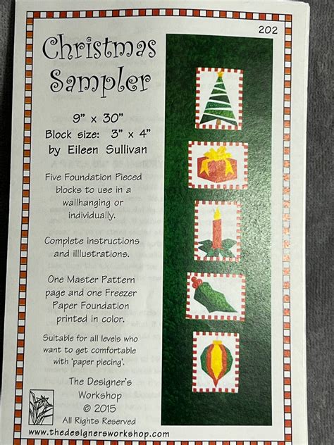 Christmas Sampler Quilt Pattern Ebay