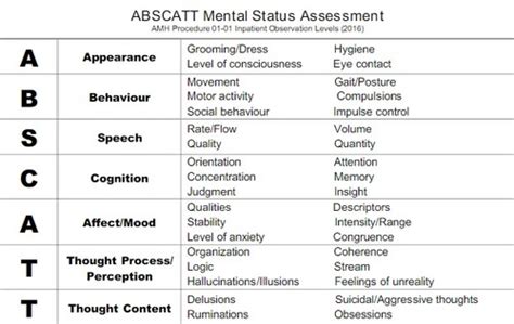 Mental Status Assessment Flashcards Quizlet