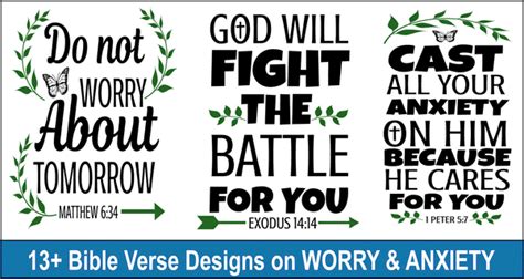 Bible Verse Designs on Worry (Calming Scriptures for Anxiety) – DIY ...