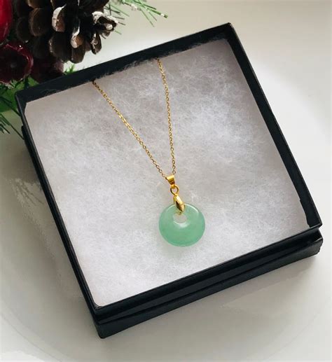 A Crystal Jade Necklace Jade Gemstone Necklace Jade Necklace Donut