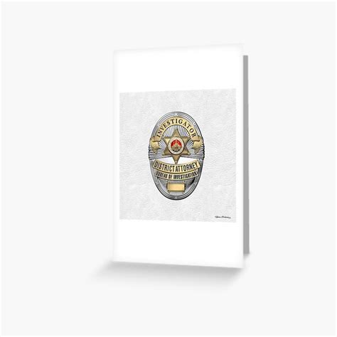 Los Angeles County District Attorney Investigator Badge Over White