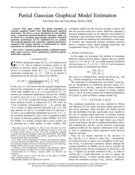 PDF Partial Gaussian Graphical Model Estimation DOKUMEN TIPS