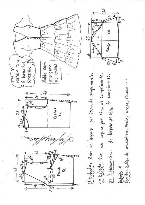 Vestido Babados Decote V Diy Molde Corte E Costura Marlene