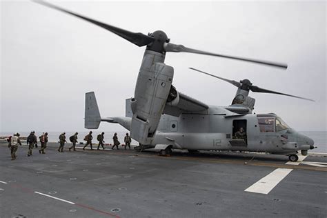 Marines Board An Mv B Osprey On The Flight Deck Of Amphi Flickr