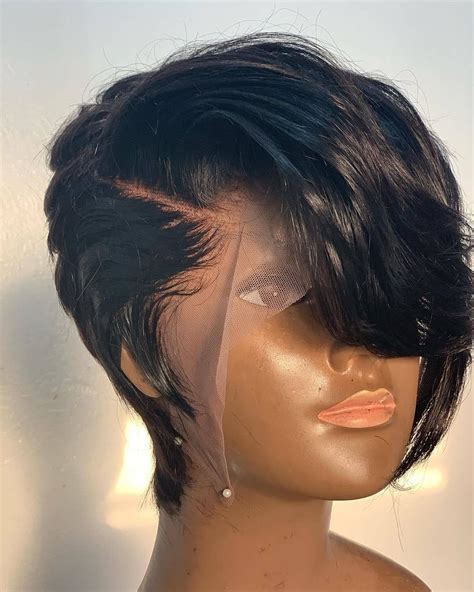 Pixie Cut Human Hair Deep Part Lace Frontal Wig 8 Inches Black Artofit