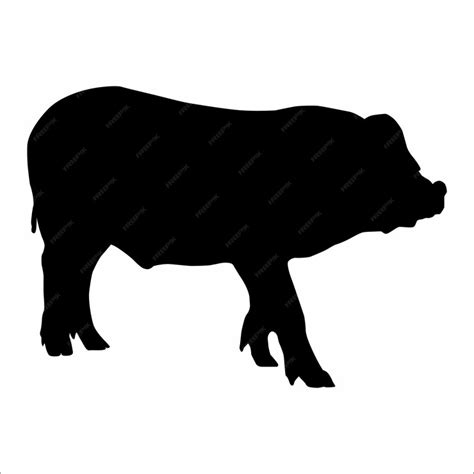 Premium Vector Silhouette Of A Pig