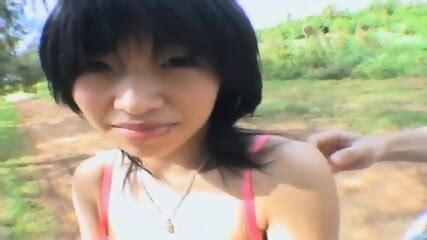 Asian Convinced To Strip Naked Walking Down Outside Path