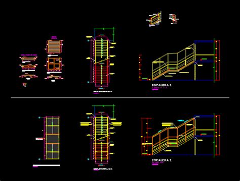 Detalle De Escalera En Autocad Librería Cad