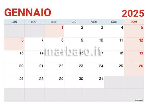 Calendario 2025 Mensile In Pdf Stampabile Scegli E Scarica Ora