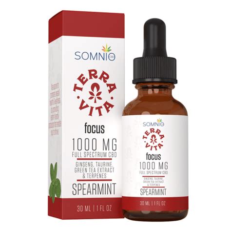 Terravita Pure Full Spectrum Cbd Hemp Extract Focus Spearmint Ml