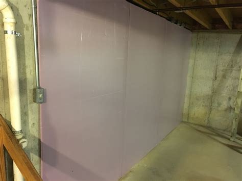 Polystyrene Boards Glued To Concrete Basement Walls Concrete Basement