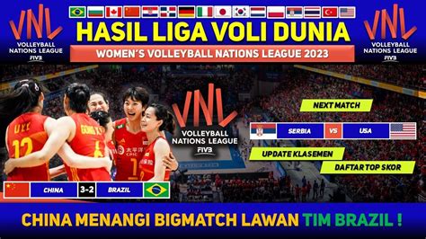 Hasil Vnl Hari Ini Pekan China Kalahkan Brazil Set