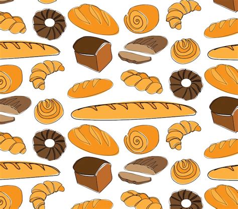 Premium Vector Pastry Sweet Bakery Seamless Pattern With Baked Goods