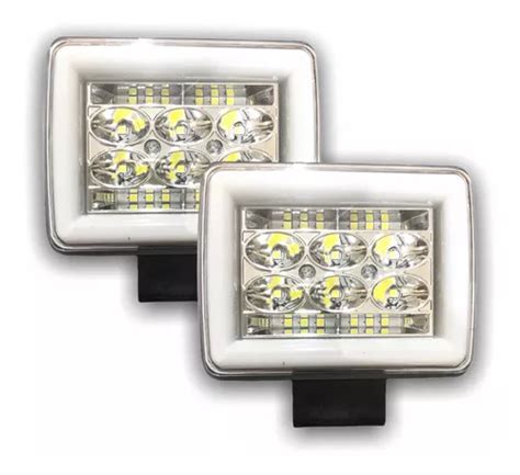 Par Faro Dually 18 Led Anillo De Gel Cob Auxiliar Pvc