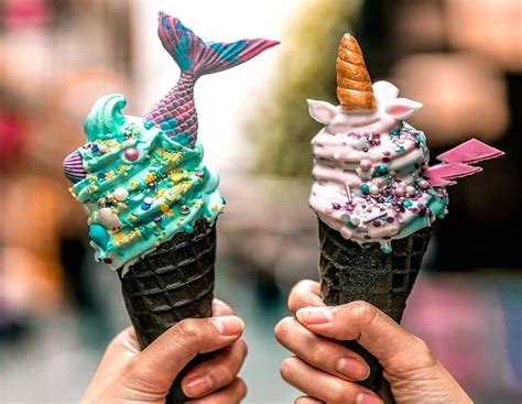 Mermaid Tails Unicorn Horns And Angel Wings Adorn The Ice Cream Cones