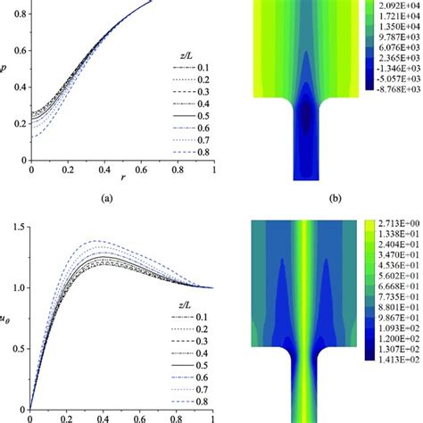 Depiction Of A Normalized Axial Velocity B Axial Velocity