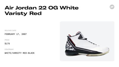 Air Jordan 22 OG White Varisty Red - 315299-161 Raffles & Where to Buy