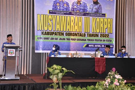 Bupati Nelson Buka Musyawarah III KORPRI Kabupaten Gorontalo