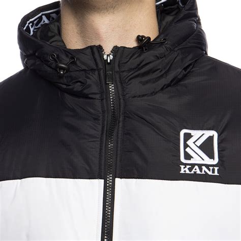 Karl Kani Og Hooded Block Puffer Jacket Whiteblack