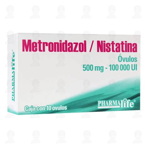 Metronidazol Nistatina 500mg 100 000UI 10 Óvulos Pharmalife