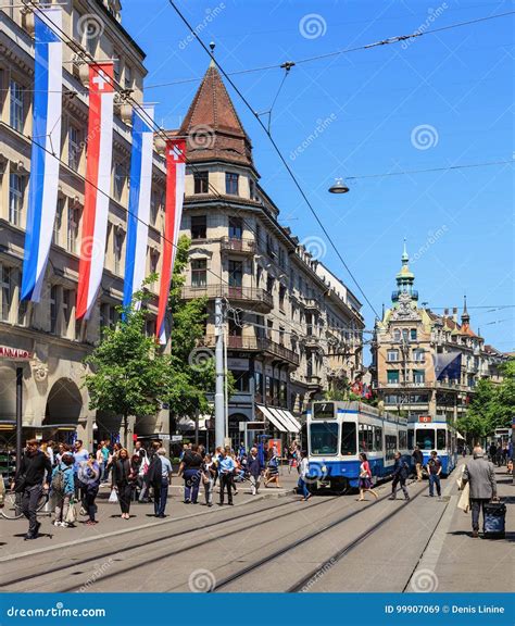 Bahnhofstrasse Street in Zurich, Switzerland Editorial Stock Image ...