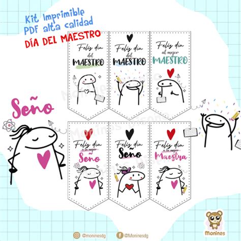 kit imprimible día del maestro maestra flork