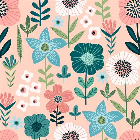 Floral Seamless Pattern Vector Design For Paper Cover Fabric