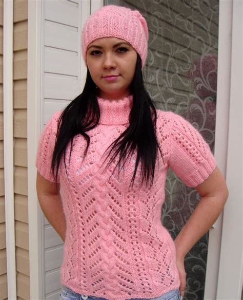 Free Knitting Patterns Short Sleeve Pullover With Cap Quick Knits