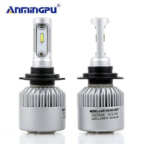 Anmingpu 2x h4 led farol lâmpadas 72w 6500k 9004 9007 9008 9005 9006 h1