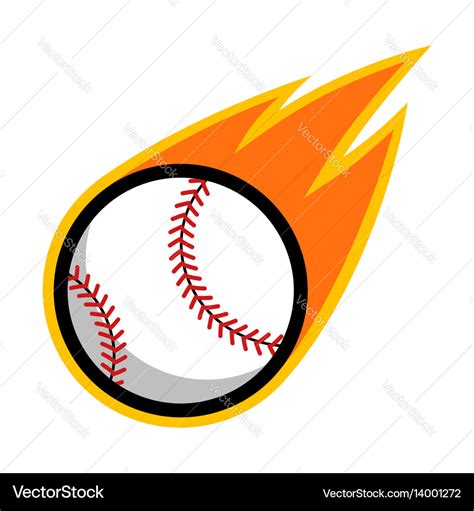 Sport ball fire baseball Royalty Free Vector Image