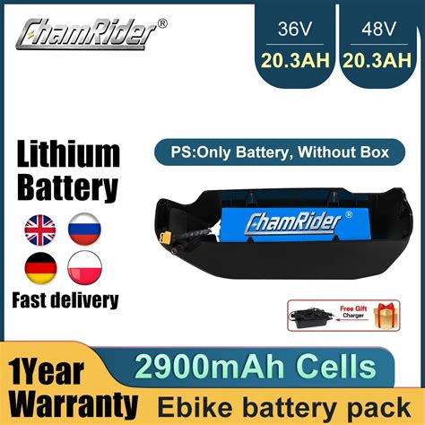 ChamRider 36V Ebike Battery 48V 20A 30A 350W 500W 750W 18650 Cell