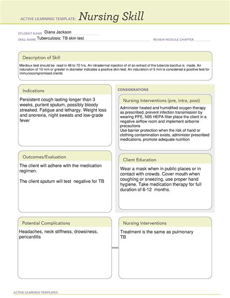 Ati System Disorder Template Tuberculosis Printable Blog Calendar Here