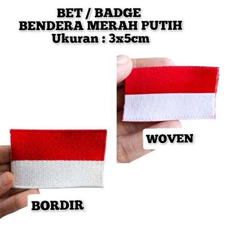 Jual Betbedge Bendera Merah Putih 3 X 5 Cm Untuk Seragam Sekolah