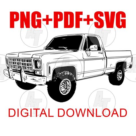 Square Body Chevy Truck Svg Etsy