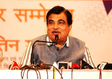 Nitin Gadkari addressing a press conference