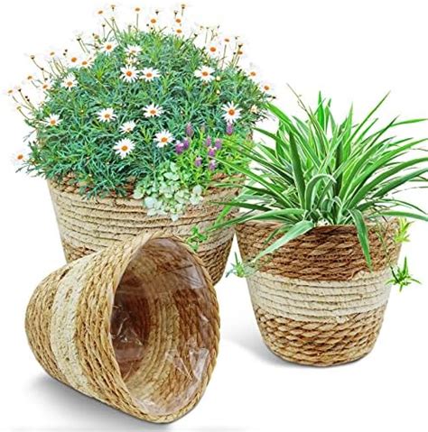 La Jolíe Muse Seagrass Planter Basket Indoor Flower Pots Cover Plant